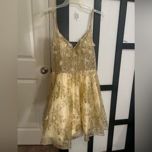 Cute champagne prom dress